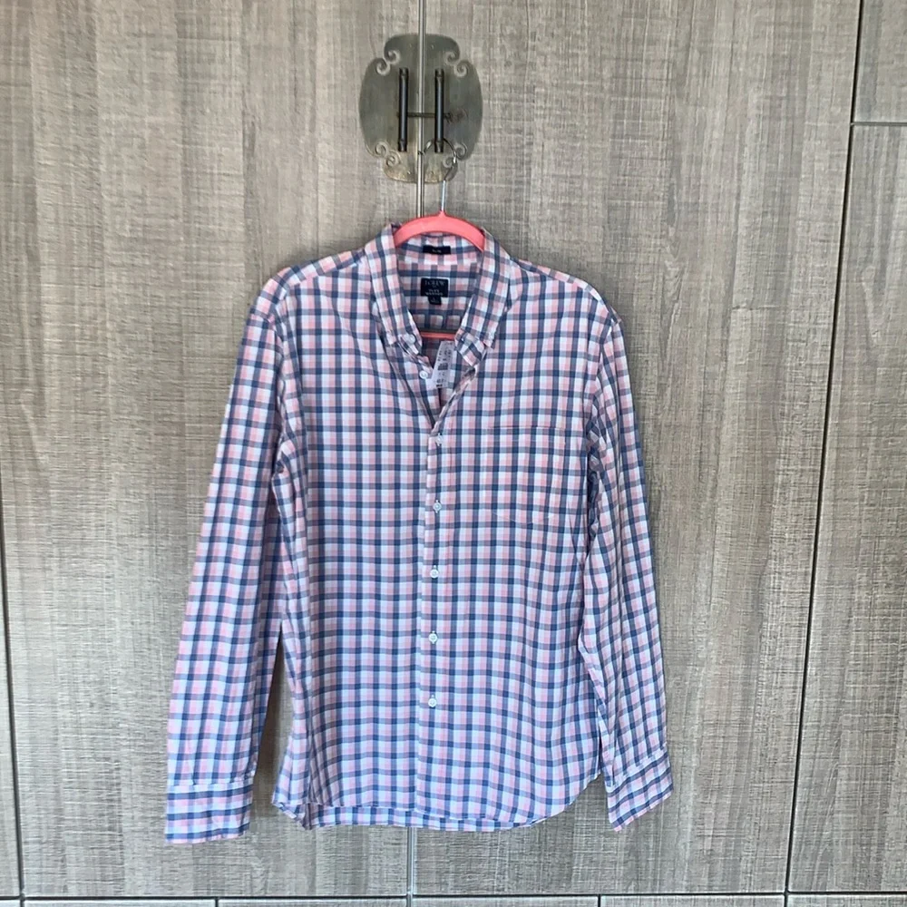 J Crew Flex Washed Slim Fit Button Down‎ Shirt